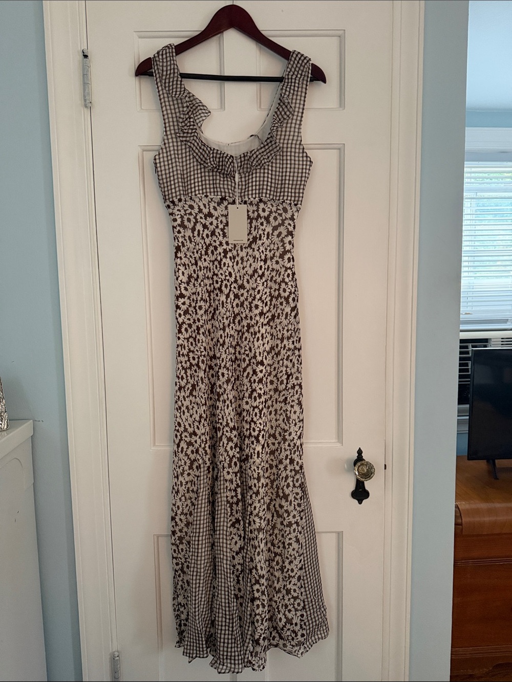 Rails Brown and Cream Mixed-Print Maxi Gown